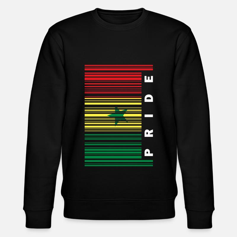 Senegal Flagge Stolz Barcode - Stanley/Stella Unisex Bio-Sweatshirt CHANGER  - Schwarz