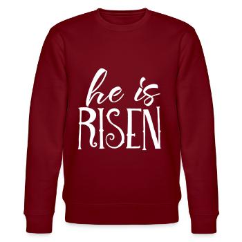 Psalm Geschenk Gott Bibel Jesus Evangelium Christ - Stanley/Stella Unisex Bio-Sweatshirt CHANGER  - Burgunderrot - Vorne - Nik (191cm) & Marisol (170cm)
