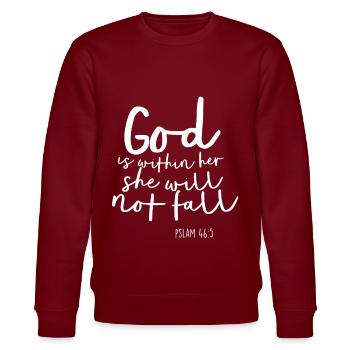 Psalm Geschenk Gott Bibel Jesus Evangelium Christ - Stanley/Stella Unisex Bio-Sweatshirt CHANGER  - Burgunderrot - Vorne - Nik (191cm) & Marisol (170cm)