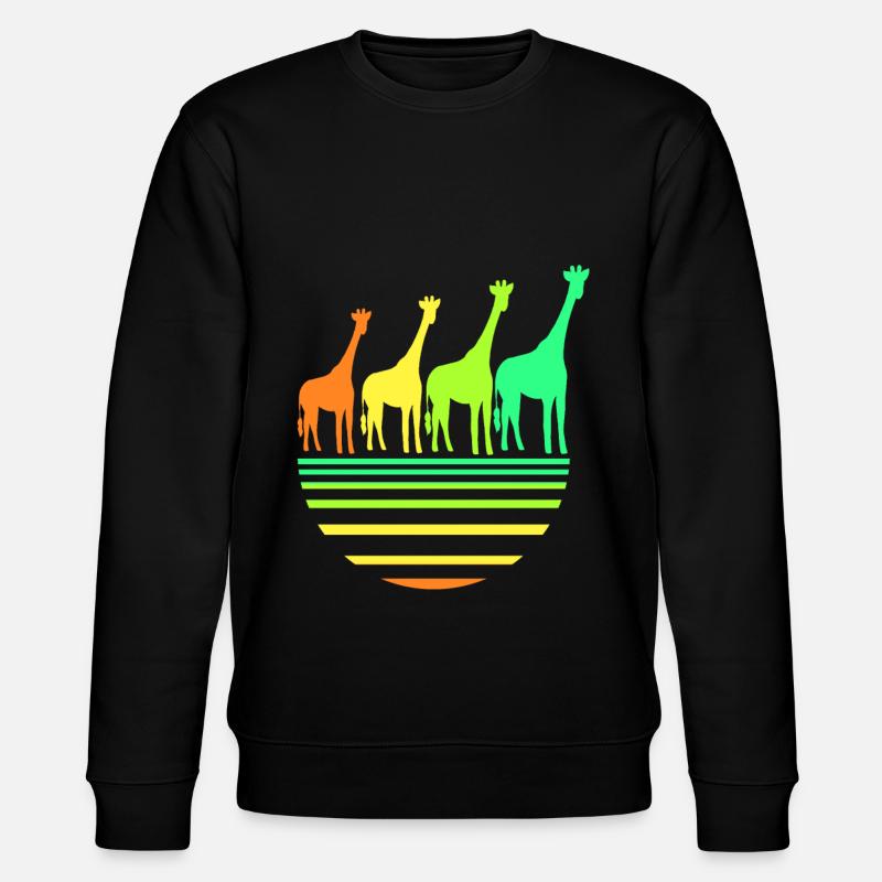 Giraffe - Stanley/Stella Unisex Bio-Sweatshirt CHANGER  - Schwarz
