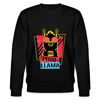 Lama Drama Spucke Alpaka Llama Anden Geschenk Zoo - Stanley/Stella Unisex Bio-Sweatshirt CHANGER  - Schwarz - Vorne - Nik (191cm) & Marisol (170cm)