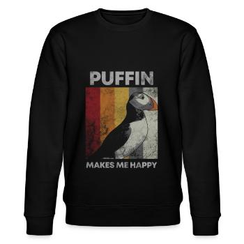 Puffin Island Papagei Taucher Vogel Nord Geschenk - Stanley/Stella Unisex Bio-Sweatshirt CHANGER  - Schwarz - Vorne - Nik (191cm) & Marisol (170cm)
