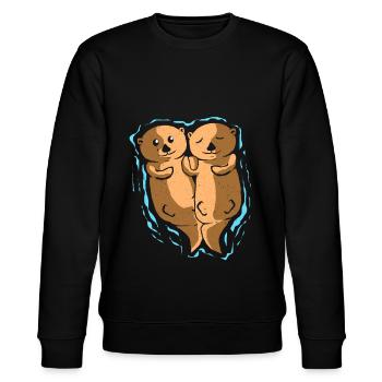 Otter - Stanley/Stella Unisex Bio-Sweatshirt CHANGER  - Schwarz - Vorne - Nik (191cm) & Marisol (170cm)