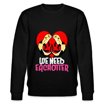 Otter Ferret Marten Water Sea Otter Beaver Sweet - Stanley/Stella CHANGER Unisex Organic Sweatshirt - black - Front - Nik (191cm) & Marisol (170cm)