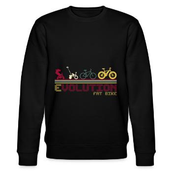 Fatbike Fahrrad Fette Reifen Evolution Retro - Stanley/Stella Unisex Bio-Sweatshirt CHANGER  - Schwarz - Vorne - Nik (191cm) & Marisol (170cm)