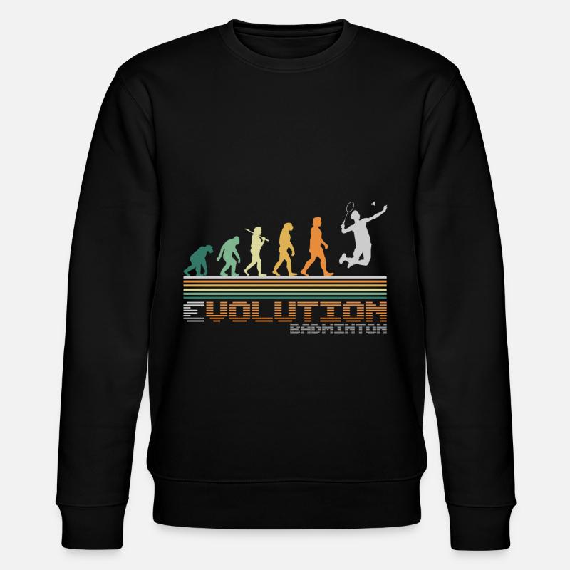 Badminton Shuttlecock Evolution Retro Funny - Sweat bio CHANGER Stanley/Stella Unisexe - noir
