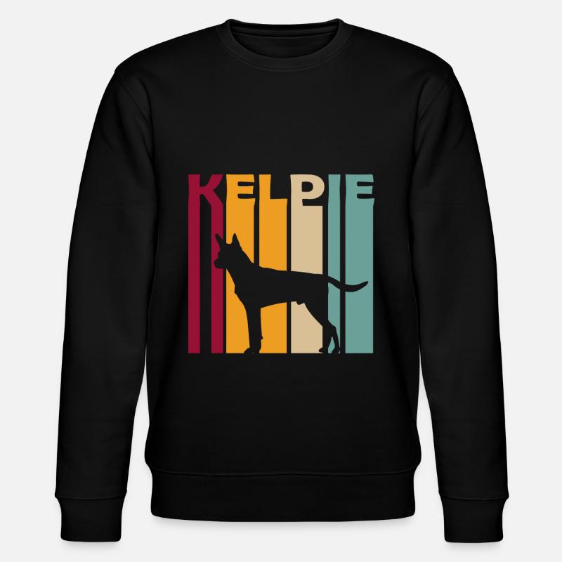 Australian Kelpie Schäferhund Retro Silhouette - Stanley/Stella Unisex Bio-Sweatshirt CHANGER  - Schwarz