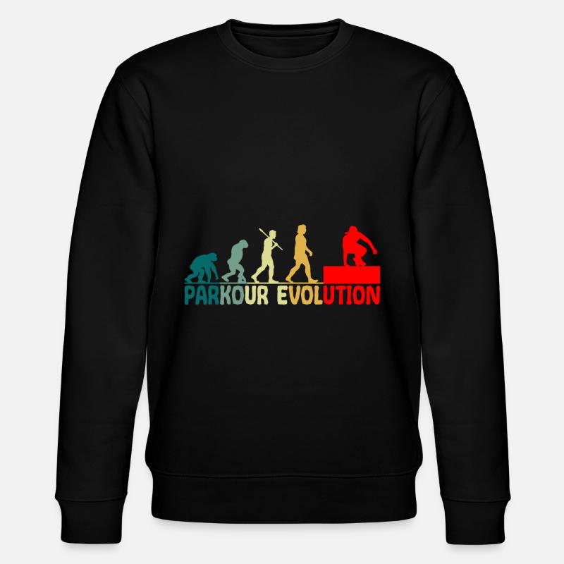 Parkour Evolution Retro Style Drôle - Sweat bio CHANGER Stanley/Stella Unisexe - noir