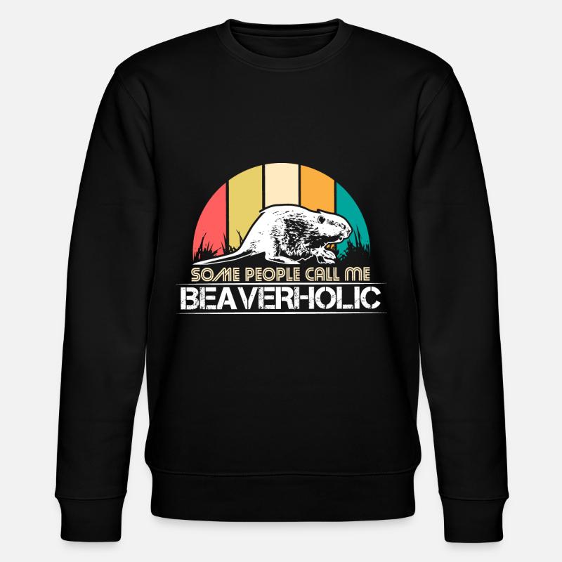 Biber Tier Geschenkidee - Stanley/Stella Unisex Bio-Sweatshirt CHANGER  - Schwarz