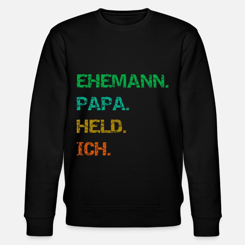 Ehemann Papa Held Ich - Stanley/Stella Unisex Bio-Sweatshirt CHANGER - Schwarz