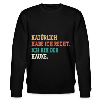 Hauke Lustiger Spruch Vorname Name Hauke - Stanley/Stella Unisex Bio-Sweatshirt CHANGER  - Schwarz - Vorne - Nik (191cm) & Marisol (170cm)