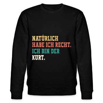 Kurt Lustiger Spruch Vorname Name Kurt - Stanley/Stella Unisex Bio-Sweatshirt CHANGER  - Schwarz - Vorne - Nik (191cm) & Marisol (170cm)