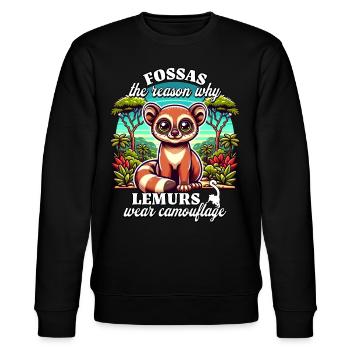 Fossa Madagascar Fossas - Sweat bio CHANGER Stanley/Stella Unisexe - noir - Devant - Nik (191cm) & Marisol (170cm)
