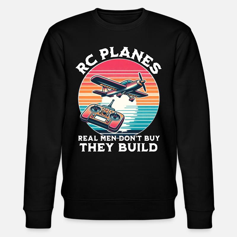 Modellflugzeug - Stanley/Stella Unisex Bio-Sweatshirt CHANGER  - Schwarz