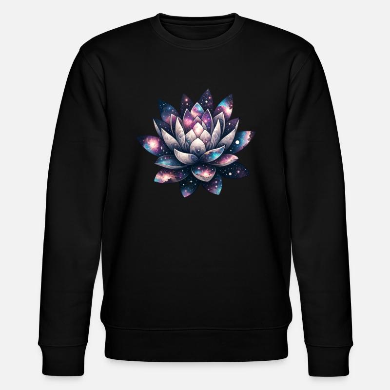 Celestial Bloom Galactic Lotus Unfolding - Stanley/Stella Unisex Bio-Sweatshirt CHANGER  - Schwarz
