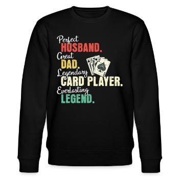 Kartenspieler Papa - Stanley/Stella Unisex Bio-Sweatshirt CHANGER  - Schwarz - Vorne - Nik (191cm) & Marisol (170cm)