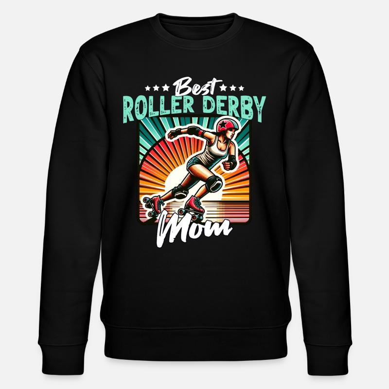 Roller Derby Mama - Stanley/Stella Unisex Bio-Sweatshirt CHANGER  - Schwarz