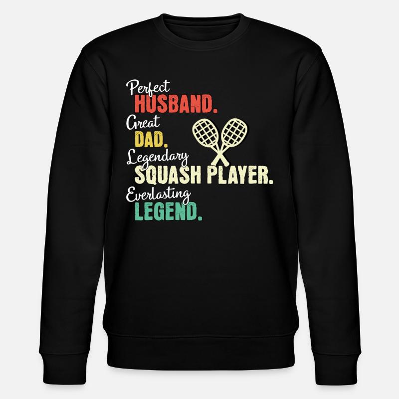 Squash player dad - Stanley/Stella CHANGER Unisex Organic Sweatshirt - black