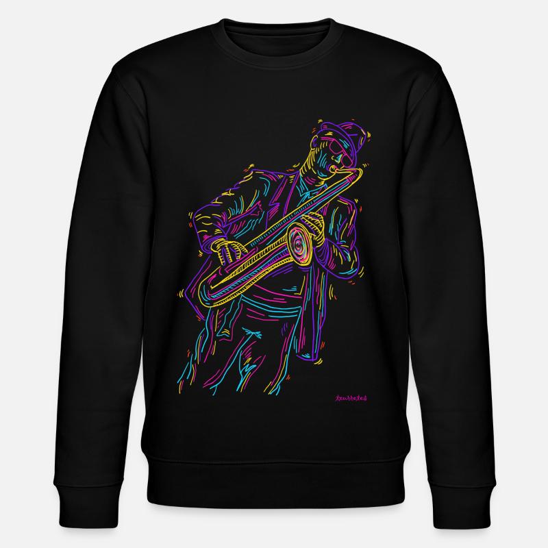 Jazz Sax - Stanley/Stella CHANGER Unisex Organic Sweatshirt - black