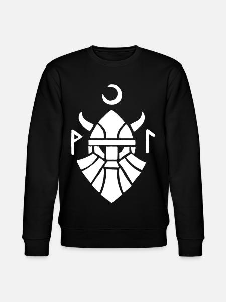 Weißes Wikinger-Krieger-Symbol - Stanley/Stella Unisex Bio-Sweatshirt CHANGER  - Schwarz