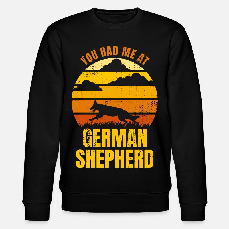 Du hattest mich bei Schäferhund - Stanley/Stella Unisex Bio-Sweatshirt CHANGER  - Schwarz