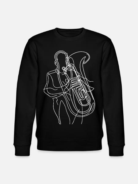 Tuba Player Line Art - Stanley/Stella CHANGER Unisex Organic Sweatshirt - black