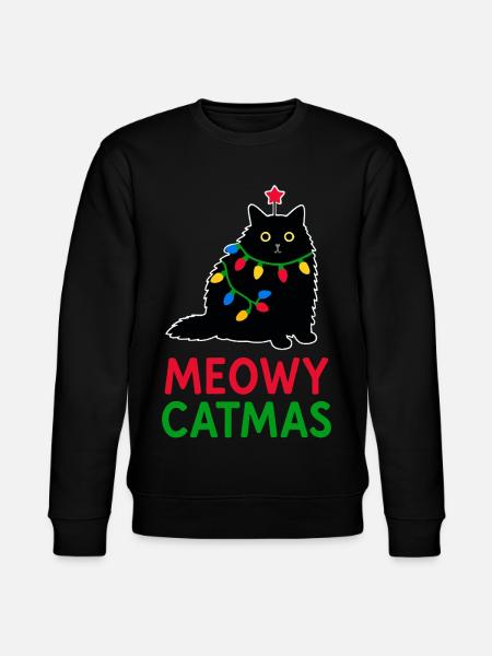 Meowy Catmas - Stanley/Stella CHANGER Unisex Organic Sweatshirt - black