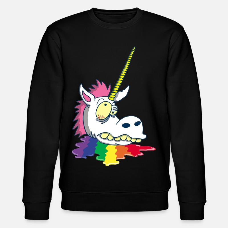 Abgetrennter Kopf eines Einhorns - Stanley/Stella Unisex Bio-Sweatshirt CHANGER  - Schwarz