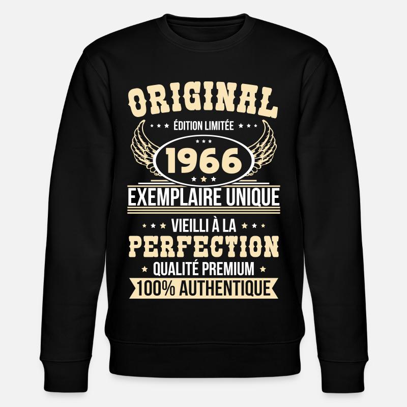 1966 – Exemplaire unique – Qualité premium - Sweat bio CHANGER Stanley/Stella Unisexe - noir