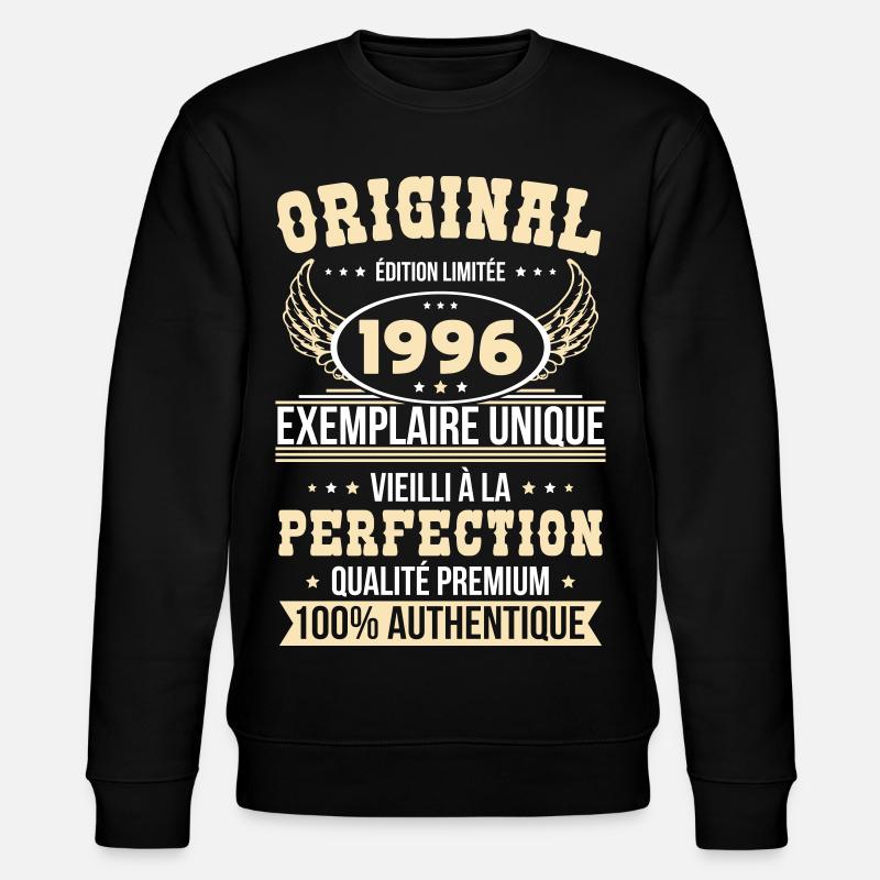 1996 – Exemplaire unique – Qualité premium - Sweat bio CHANGER Stanley/Stella Unisexe - noir