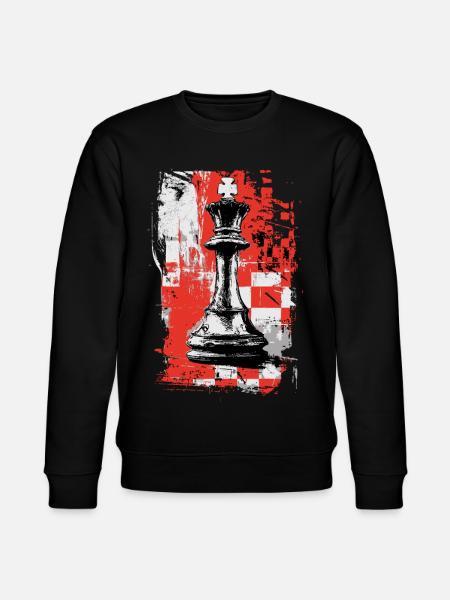 Chess King – Grunge Strategy Motif - Stanley/Stella CHANGER Unisex Organic Sweatshirt - black