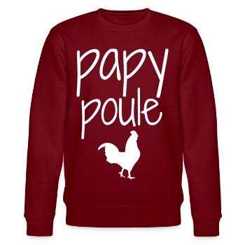 Grandpa Hen - Stanley/Stella CHANGER Unisex Organic Sweatshirt - burgundy - Front - Nik (191cm) & Marisol (170cm)
