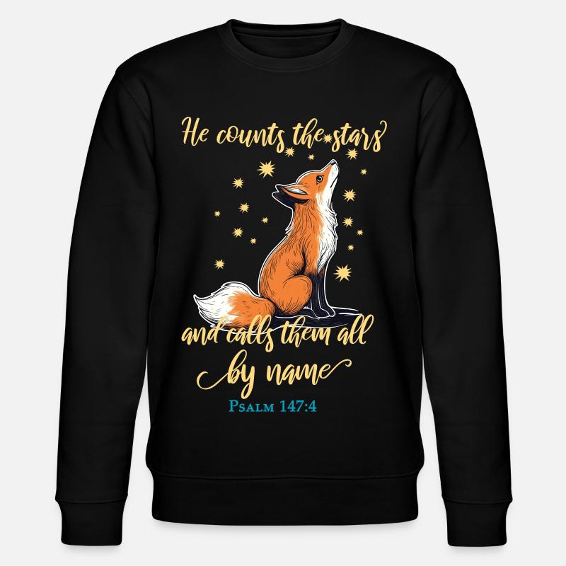 Fuchs Christliches Zitat - Stanley/Stella Unisex Bio-Sweatshirt CHANGER  - Schwarz