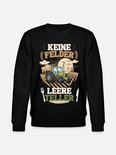 Bauer Keine Felder leere Teller - Stanley/Stella Unisex Bio-Sweatshirt CHANGER  - Schwarz