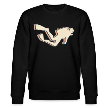 Tauchen Taucher Retro Line Art - Stanley/Stella Unisex Bio-Sweatshirt CHANGER  - Schwarz - Vorne - Nik (191cm) & Marisol (170cm)
