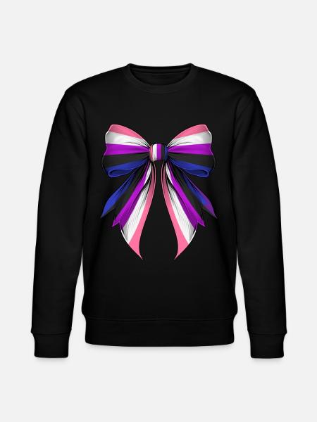 Coquette Rosett Kön Flytande Pride Flagga HBTQ - Ekologisk sweatshirt CHANGER unisex från Stanley/Stella - svart