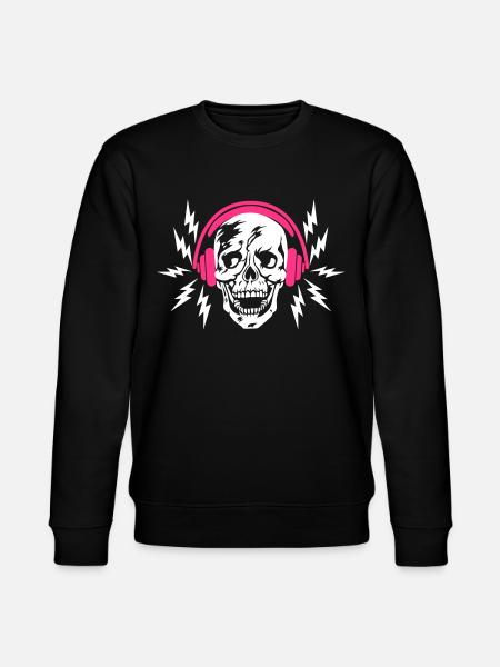 41 Skull Skull Headphone Flashes - Stanley/Stella CHANGER Unisex Organic Sweatshirt - black
