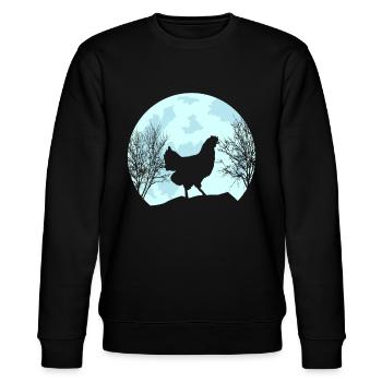Huhn Hühner - Stanley/Stella Unisex Bio-Sweatshirt CHANGER  - Schwarz - Vorne - Nik (191cm) & Marisol (170cm)
