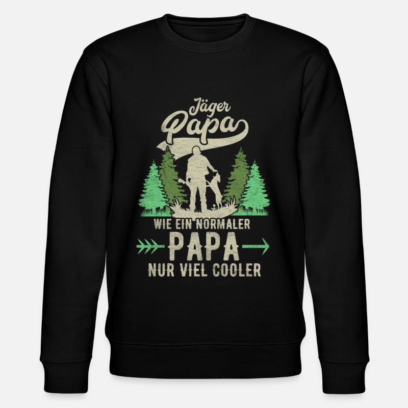 Jäger Papa Geschenk - Stanley/Stella Unisex Bio-Sweatshirt CHANGER  - Schwarz
