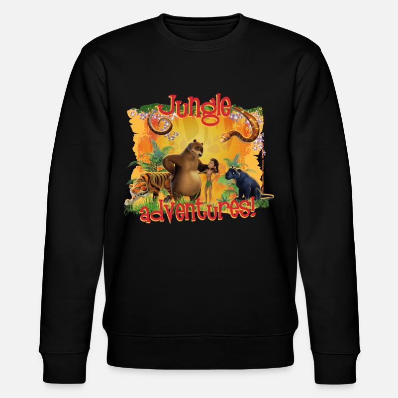 Das Dschungelbuch Dschungel Abenteuer - Stanley/Stella Unisex Bio-Sweatshirt CHANGER  - Schwarz