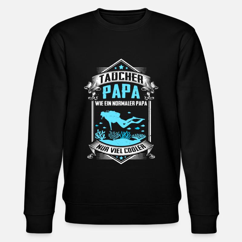 Taucher Papa Geschenk - Stanley/Stella Unisex Bio-Sweatshirt CHANGER - Schwarz