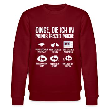Wachtelzüchter Wachtel Geschenk Wachtelzucht - Stanley/Stella Unisex Bio-Sweatshirt CHANGER  - Burgunderrot - Vorne - Nik (191cm) & Marisol (170cm)