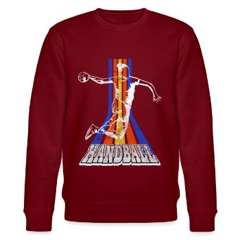 Handball Handballspielerin Handballerin Vintage - Stanley/Stella Unisex Bio-Sweatshirt CHANGER  - Burgunderrot - Vorne - Nik (191cm) & Marisol (170cm)