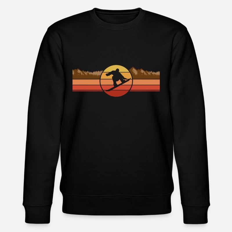 Snowboard Retro Look Snowboarder - Sweat bio CHANGER Stanley/Stella Unisexe - noir