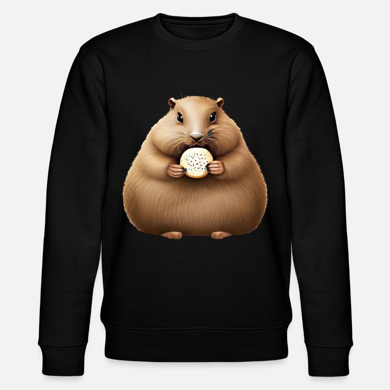 Groundhog with Cracker - Stanley/Stella CHANGER Unisex Organic Sweatshirt - black