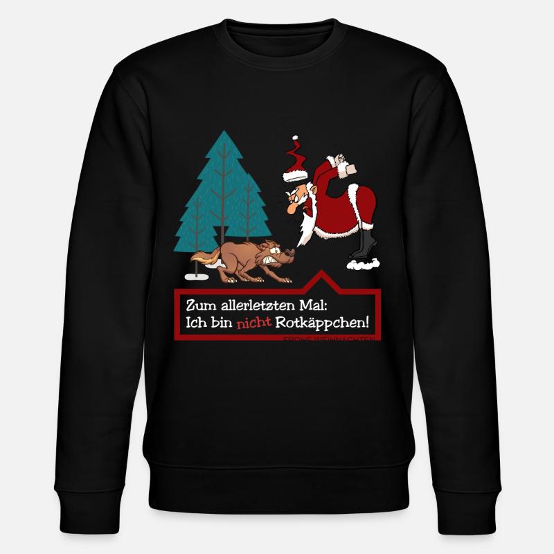 Weihnachtsmann & Wolf (Kein-Rotkäppchen-Edition) - Stanley/Stella Unisex Bio-Sweatshirt CHANGER  - Schwarz