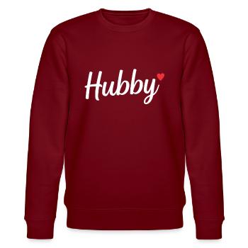Hubby Mann Ehemann Paar Geschenk Geburtstag - Stanley/Stella Unisex Bio-Sweatshirt CHANGER  - Burgunderrot - Vorne - Nik (191cm) & Marisol (170cm)