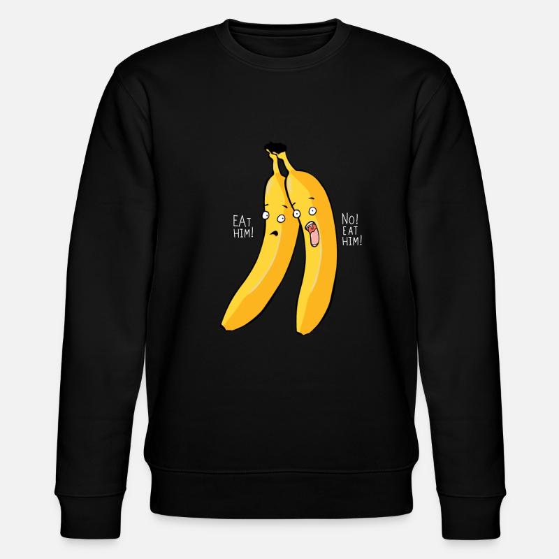 Spruch Banane lustiger Comic Geschenkidee - Stanley/Stella Unisex Bio-Sweatshirt CHANGER  - Schwarz
