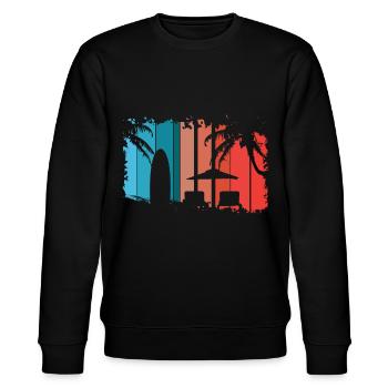 Strand - Stanley/Stella Unisex Bio-Sweatshirt CHANGER  - Schwarz - Vorne - Nik (191cm) & Marisol (170cm)