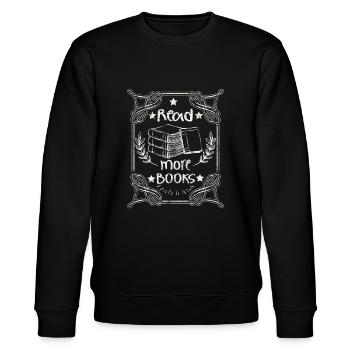 Bücher - Stanley/Stella Unisex Bio-Sweatshirt CHANGER  - Schwarz - Vorne - Nik (191cm) & Marisol (170cm)